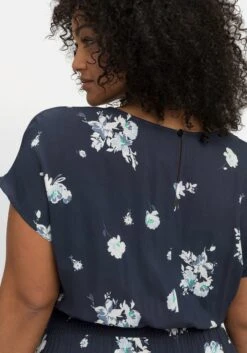 Sheego Maxikleid Mit Alloverdruck Und Gesmokter Taille -Sheego Verkaufe 14158902119 04NLE 02 SH