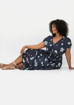 Sheego Maxikleid Mit Alloverdruck Und Gesmokter Taille -Sheego Verkaufe 14158902119 04NLG 02 SH