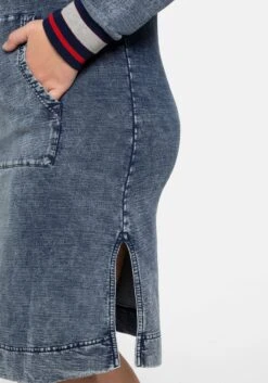 Sheego Sweatkleid Mit Kängurutasche, In Denim-Optik -Sheego Verkaufe 14179400047 047Z2 02 SH