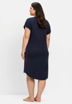 Sheego Relax-Shirtkleid Mit V-Ausschnitt, Aus Interlock -Sheego Verkaufe 14181600018 04L91 02 SH