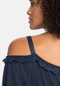 Sheego Strandshirt Im Carmen-Stil Mit Flügelärmeln -Sheego Verkaufe 14190000035 049JJ 02 SH