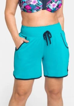 Sheego Strandshorts Mit Kontrastdetails Und Smokbund