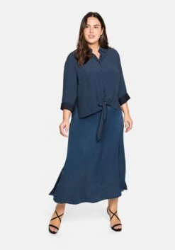 Sheego Maxikleid Mit Bluse, Aus Satin Und Crêpe