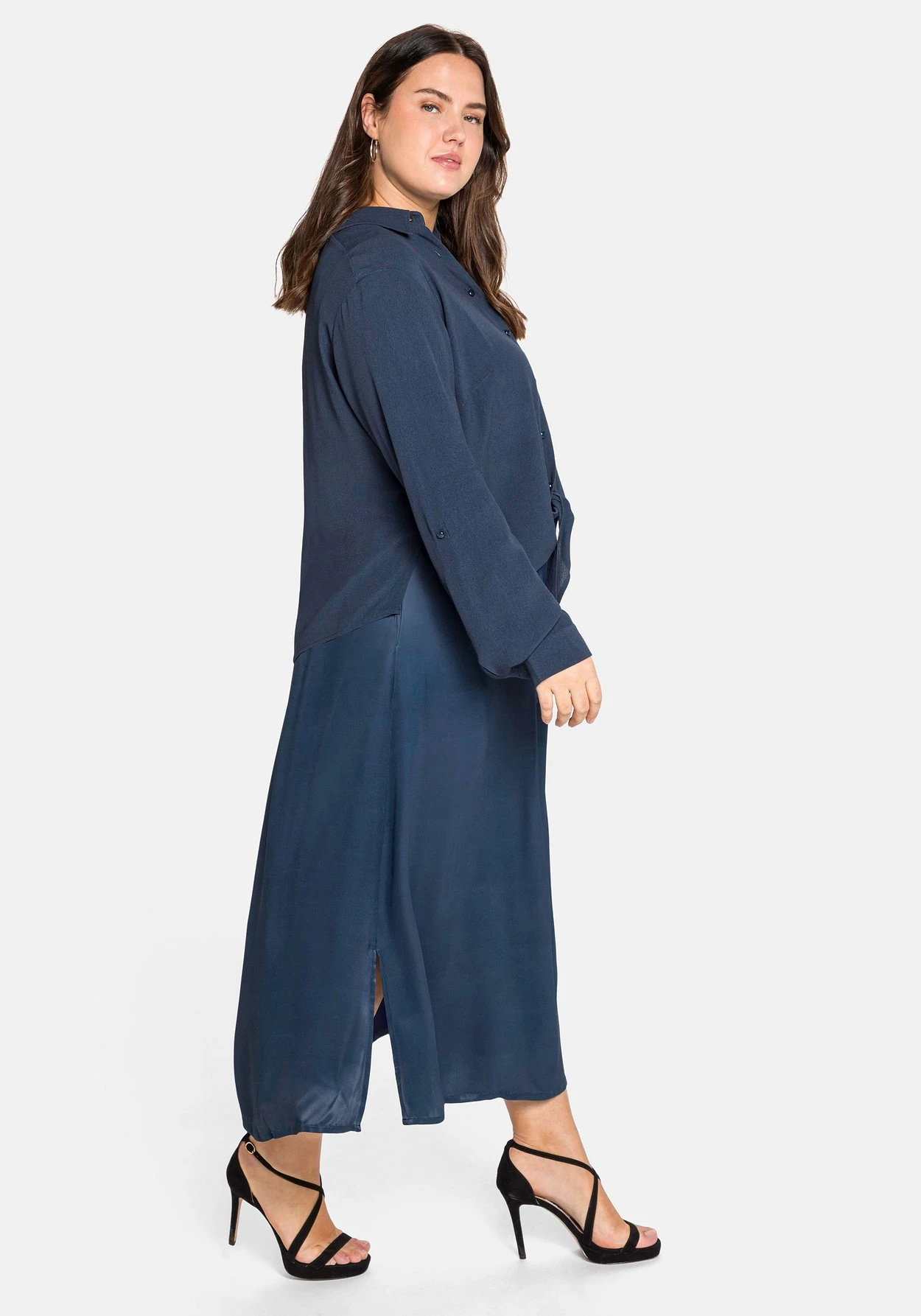 Sheego Maxikleid Mit Bluse, Aus Satin Und Crêpe 2 Sheego Maxikleid Mit Bluse, Aus Satin Und Crêpe – Bild 2