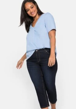 Sheego Caprijeans Mit Kontrastnähten Und Catfaces -Sheego Verkaufe 14208000332 047XK 02 SH