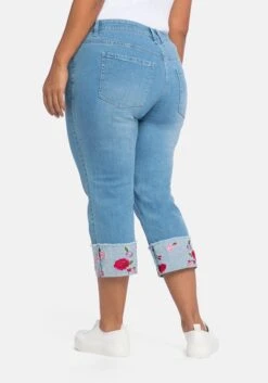 Schmale 7/8-Jeans Mit Besticktem Aufschlag -Sheego Verkaufe 14214400328 049AD 02 SH