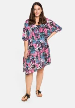 Sheego Strandtunika Mit Tropischem Print, Leicht Transparent -Sheego Verkaufe 14222101938 04A80 02 SH