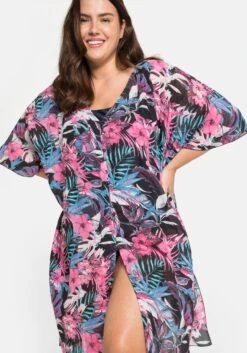 Sheego Strandtunika Mit Tropischem Print, Leicht Transparent -Sheego Verkaufe 14222101938 04A82 02 SH