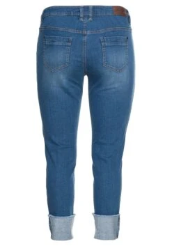 Sheego Schmale Jeans Mit Destroyed-Effekten Und Saumumschlag -Sheego Verkaufe 14231400327 048IR 00 SH