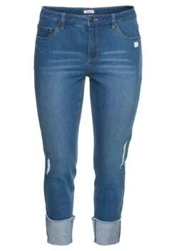 Sheego Schmale Jeans Mit Destroyed-Effekten Und Saumumschlag -Sheego Verkaufe 14231400327 048IT 00 SH