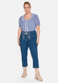 Sheego Trachtenjeans In 7/8-Länge, Mit Latz Und Stickerei -Sheego Verkaufe 14240600053 04A53 02 SH
