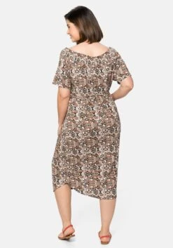 Sheego Strandkleid Mit Bindeband Und Carmenausschnitt -Sheego Verkaufe 14257702004 04A37 00 SH