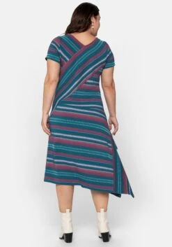 Strickkleid In Wickeloptik, Mit Multicolor-Streifen -Sheego Verkaufe 14263501863 048SH 02 SH