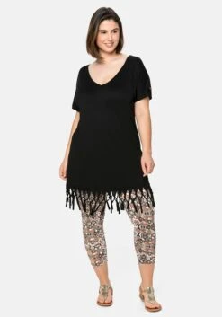 Sheego Strandshirt In Longform, Mit Fransen Am Saum -Sheego Verkaufe 14267500289 04A2H 00 SH