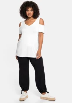 Sheego Strandshirt Mit V-Ausschnitt, Im Schulterfreien Look -Sheego Verkaufe 14268700010 049WP 02 SH