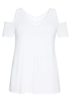Sheego Strandshirt Mit V-Ausschnitt, Im Schulterfreien Look -Sheego Verkaufe 14268700010 049WS 00 SH