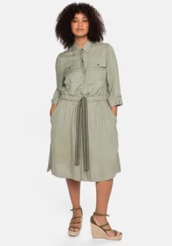 Sheego Blusenkleid Im Cargo-Stil, Mit Bindegürtel