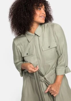 Sheego Blusenkleid Im Cargo-Stil, Mit Bindegürtel -Sheego Verkaufe 14281102000 04AHL 02 SH