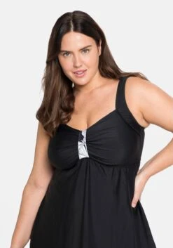 Sheego Tankini-Oberteil Mit Kontrastdetails, In Longform -Sheego Verkaufe 14297200289 04ABT 02 SH