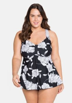 Sheego Tankini-Top In Longform, Mit Blumenmuster