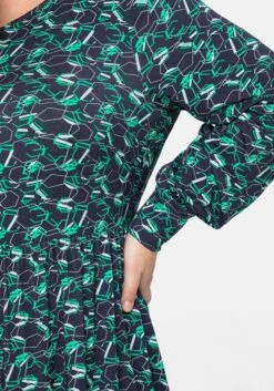 Sheego Jerseykleid Mit Alloverdruck Und Schlüssellochdetail -Sheego Verkaufe 14297900452 04AGX 02 SH