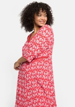 Kleid Mit Blumendruck Und Spitzenbesatz -Sheego Verkaufe 14305600473 04AD1 02 SH