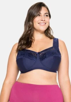 Sheego Komfort-BH Ohne Bügel, Ausschnitt Mit Spitze