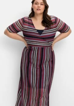 Sheego Maxikleidin Wickeloptik, Mit Unterkleid