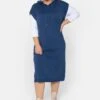 Sheego Ärmelloses Strickkleid Mit Kapuze, Midilänge
