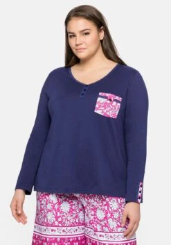 Lounge-Langarmshirt Mit Femininen Details