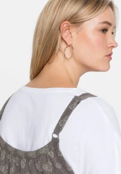 Sheego Trägerkleid Mit Shirt, In A-Linie Und Mit Alloverdruck -Sheego Verkaufe 14375001830 04B1J 02 SH