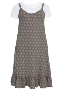 Sheego Trägerkleid Mit Shirt, In A-Linie Und Mit Alloverdruck -Sheego Verkaufe 14375001830 04B1K 00 SH