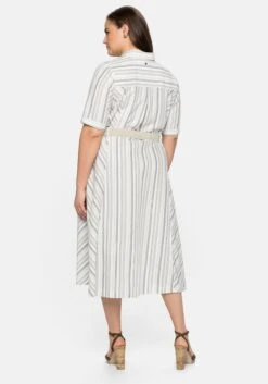 Sheego Hemdblusenkleid Gestreift, Mit Gürtel -Sheego Verkaufe 14377500864 04BDC 02 SH