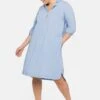 Sheego Blusenkleid Mit Revers Und 3/4-Arm Mit Zugband
