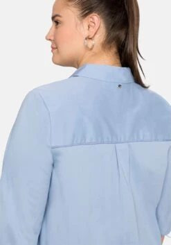 Sheego Blusenkleid Mit Revers Und 3/4-Arm Mit Zugband -Sheego Verkaufe 14382202065 04BKQ 02 SH