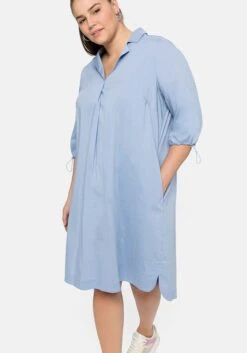 Sheego Blusenkleid Mit Revers Und 3/4-Arm Mit Zugband -Sheego Verkaufe 14382202065 04BKS 02 SH