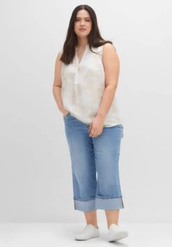 Sheego Dad-Jeans Mit Weitem Bein In 3/4-Länge -Sheego Verkaufe 14383800327 04EBZ 02 SH