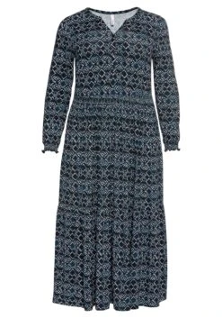 Sheego Jerseykleid Mit Alloverdruck Und Smokdetails 9 Sheego Jerseykleid Mit Alloverdruck Und Smokdetails -Sheego Verkaufe 14386400452 04BRM 00 SH