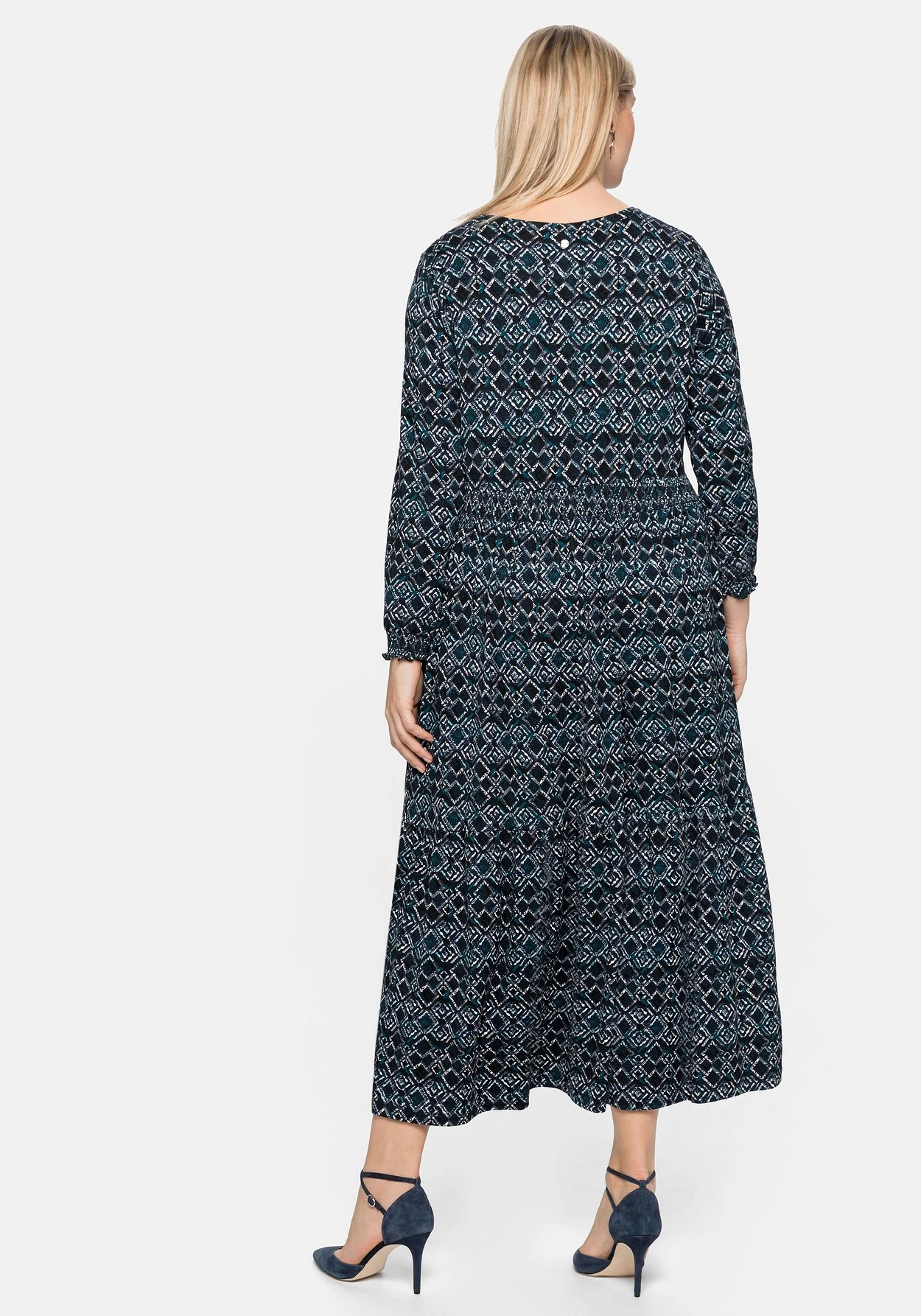 Sheego Jerseykleid Mit Alloverdruck Und Smokdetails 3 Sheego Jerseykleid Mit Alloverdruck Und Smokdetails – Bild 3