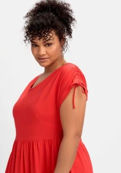 Sheego Jerseykleid Mit Weitem Rock Und V-Ausschnitt -Sheego Verkaufe 14389400262 04N2E 02 SH