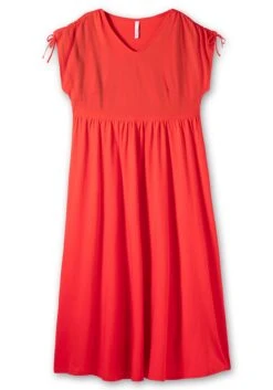 Sheego Jerseykleid Mit Weitem Rock Und V-Ausschnitt -Sheego Verkaufe 14389400262 04N2F 00 SH