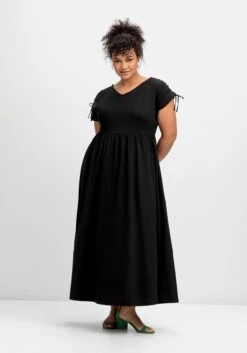 Sheego Jerseykleid Mit Weitem Rock Und V-Ausschnitt -Sheego Verkaufe 14389400289 04N2N 02 SH