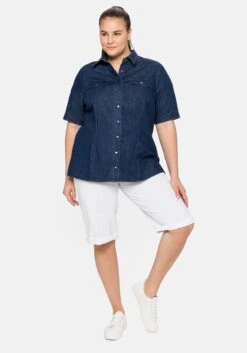 Sheego Jeansbluse Mit Hemdkragen Und Brusttaschen -Sheego Verkaufe 14390500330 04C1Z 02 SH