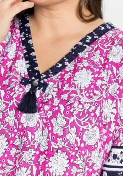 Lounge-Kleid Mit Blumenprint Und Bordürendruck -Sheego Verkaufe 14392800433 04C9R 02 SH