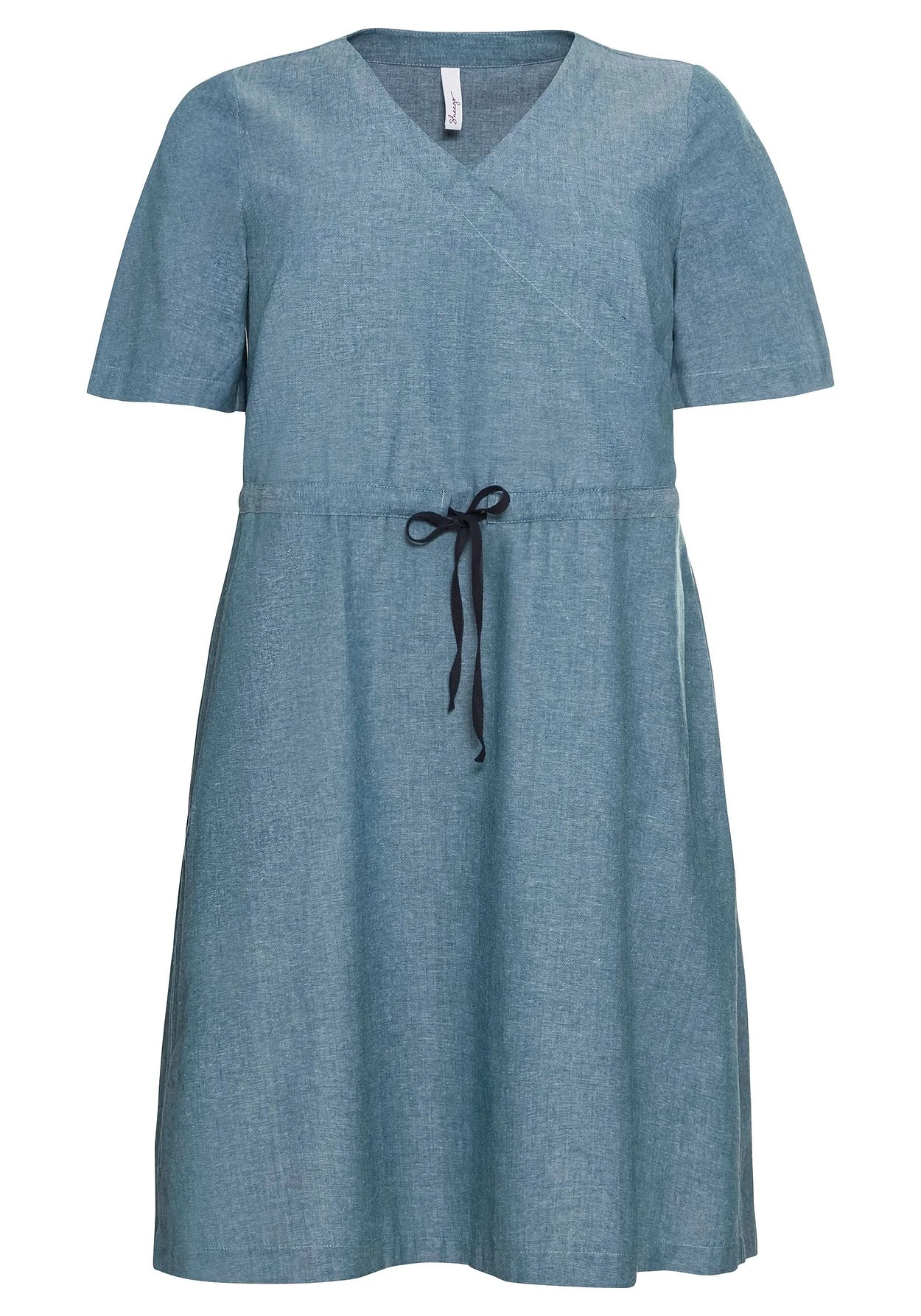 Sheego Kleid In Wickeloptik, Mit Bindeband 4 Sheego Kleid In Wickeloptik, Mit Bindeband – Bild 4