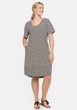 Sheego Jerseykleid Mit Minimal-Blumendruck -Sheego Verkaufe 14397200404 04C6L 02 SH