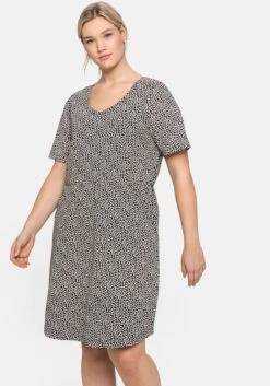 Sheego Jerseykleid Mit Minimal-Blumendruck
