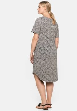 Sheego Jerseykleid Mit Minimal-Blumendruck -Sheego Verkaufe 14397200404 04C6R 02 SH