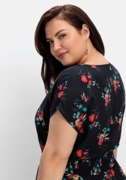 Sheego Kleid Mit Floralem Print Und Weitem Rockteil -Sheego Verkaufe 14401501491 04PRB 02 SH