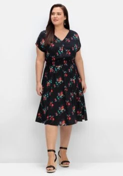 Sheego Kleid Mit Floralem Print Und Weitem Rockteil -Sheego Verkaufe 14401501491 04PRD 01 SH